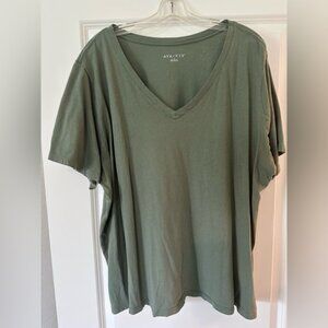 Ava & Viv Olive Green V-Neck Top